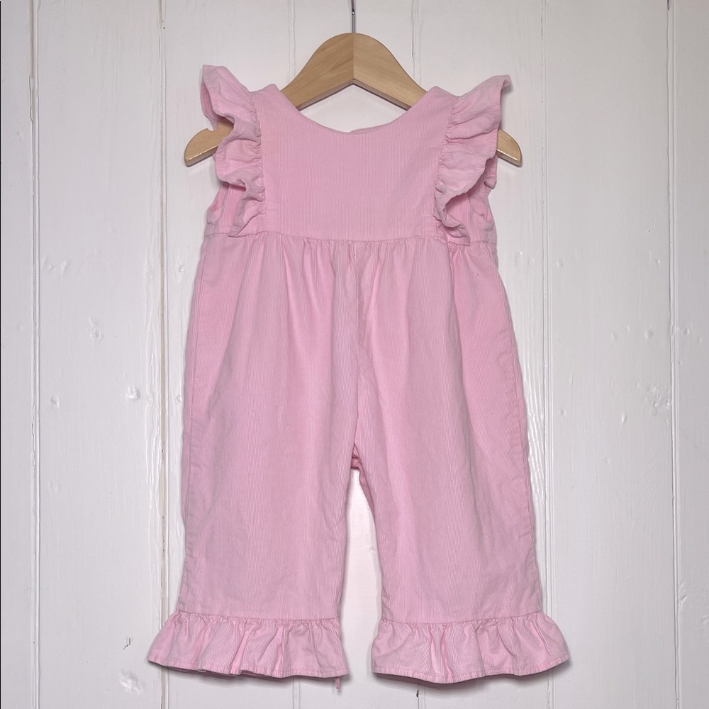 FUNTASIA TOO VGUC Classic Preppy Fine Wale Corduroy Ruffle Jumpsuit Romper